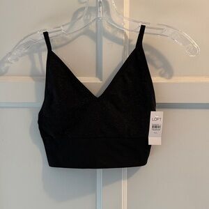LOFT Black Deep-V Sparkly Bralett
